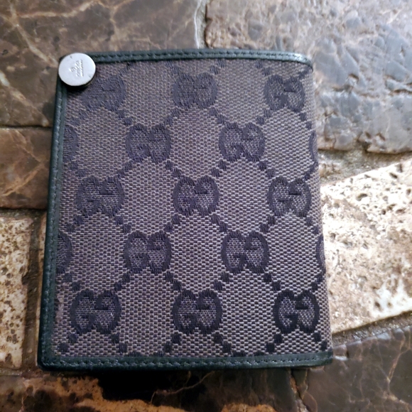 Gucci black canvas monogram Men's Wallet With 2 swivel inserts - Picture 3 of 8